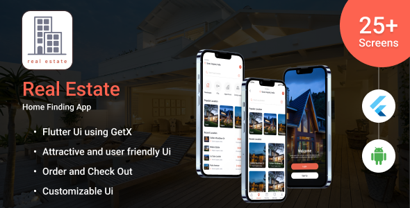 Real Estate - Fresh Flutter App Ui Template - code.market