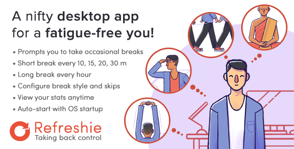 Refreshie: Fatigue buster desktop app for Windows    