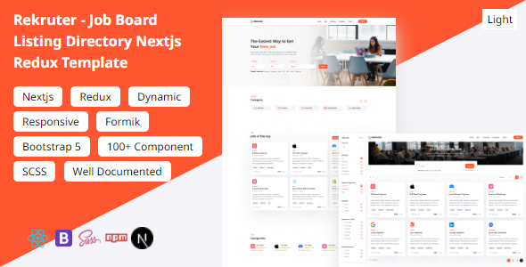 Rekruter - Job Board Listing Directory Nextjs Redux Template    