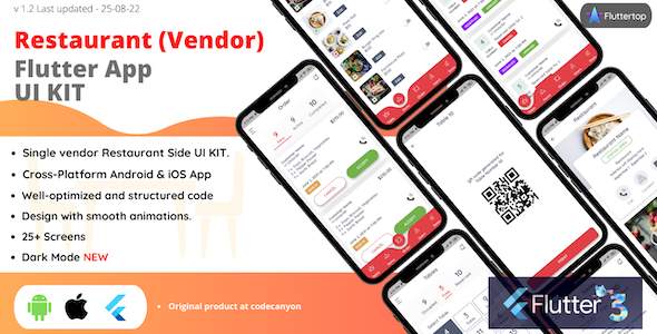 Restaurant Vendor Order Management Flutter App UI Kit Flutter  Mobile Templates