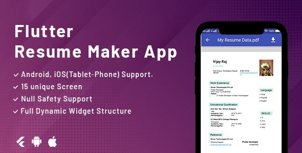 resume format for flutter developer