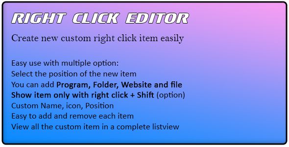 Right Click Editor    