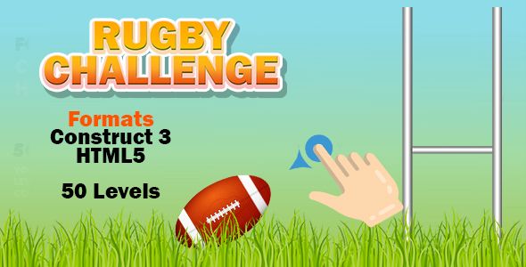 Rugby Challenge Game (Construct 3 | C3P | HTML5) 50 Levels   Mobile Games