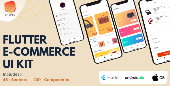 SHOPEE E-Commerce Flutter UI Kit Flutter  Mobile Templates