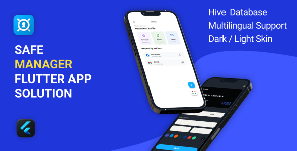 Safe Manager - Password Management Android App Flutter  Mobile Full Applications
