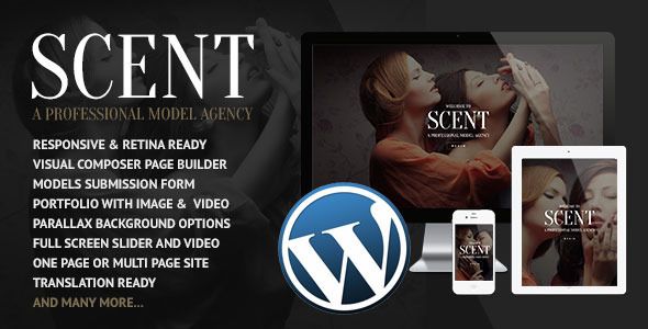 Scent - Model Agency WordPress Theme WordPress Creative, Photography