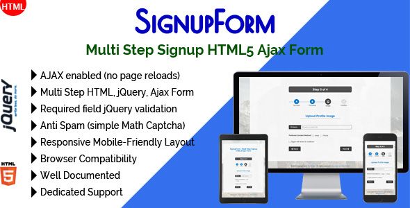 SignupForm - Multi Step Signup HTML5 Ajax Form    