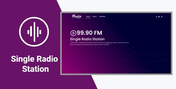 Single Internet Radio Station React Script image