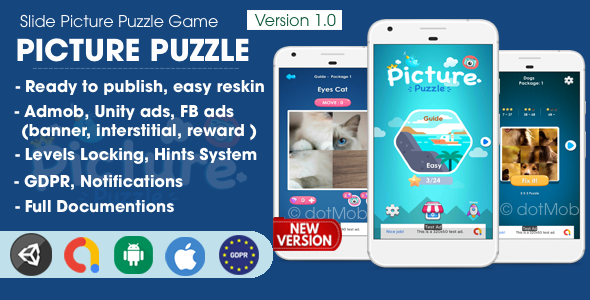 Slide Picture Puzzle - Unity Complete Project    