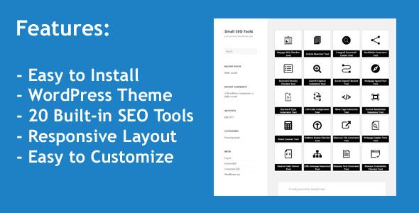 Small SEO Tools - WordPress Theme with 20 built-in SEO Tools    