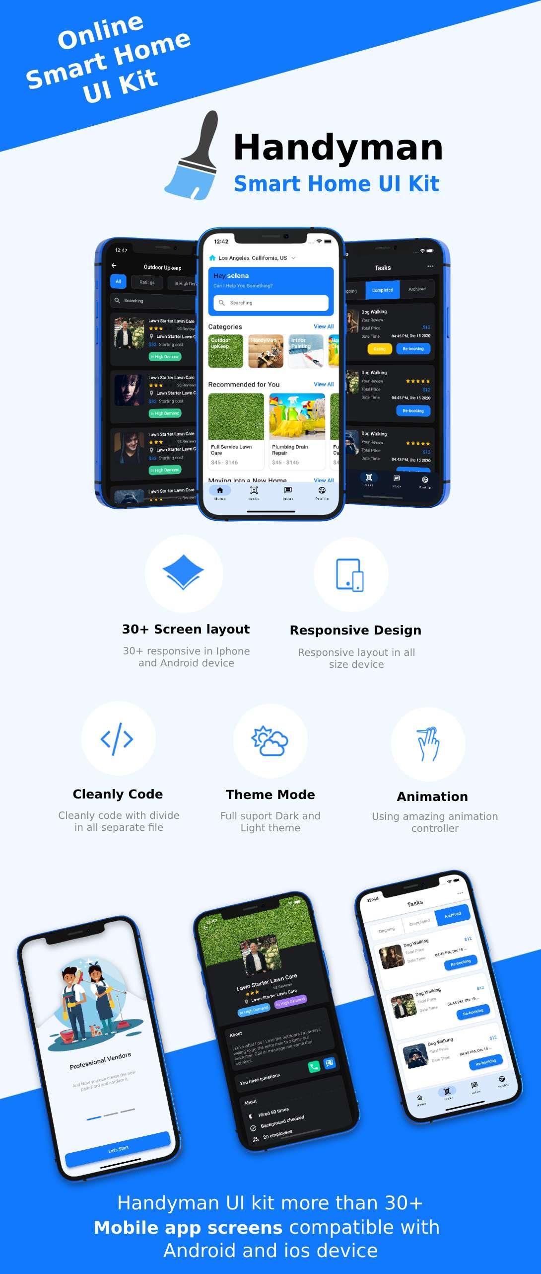 Smart Home E-Service ANDROID + IOS + Figma + XD + Sketch | Flutter | Handyman - 2