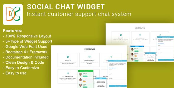 Social Chat Widget  Social Networks  