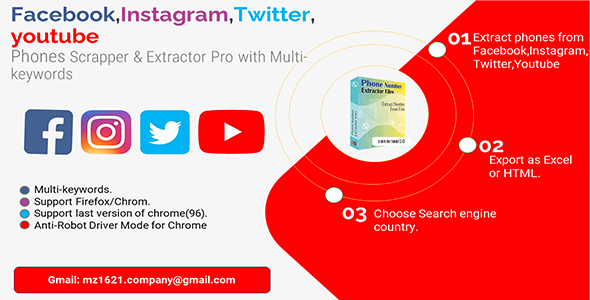 Social Media Phones Extractor Pro    