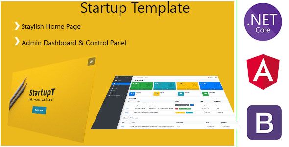 StartupT - Angular 10 / .Net Core / User Management , SaaS  - Admin Panel & Stylish Home Page