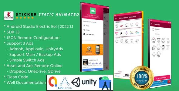 Sticker For WhatsApp Animated, Static Asset And Ads Json Online Android  Mobile Full Applications