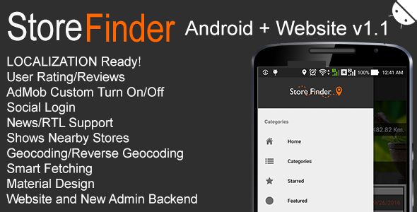 Store Finder Android + Website v1.1 Android  Mobile Full Applications