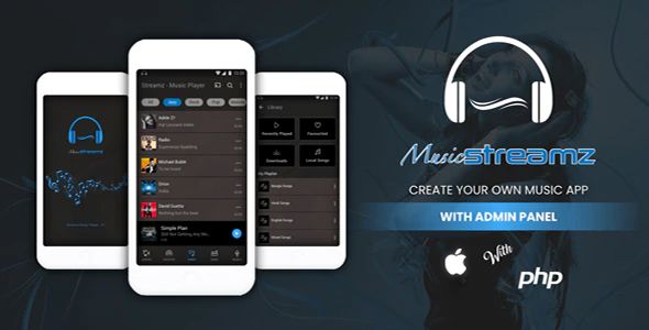 Streamz - A music streaming iOS app with admin panel iOS  Mobile 