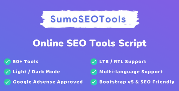 SumoSEOTools - Online SEO Tools Script    