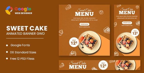 Sweet Cake Animated Banner Google Web Designer    