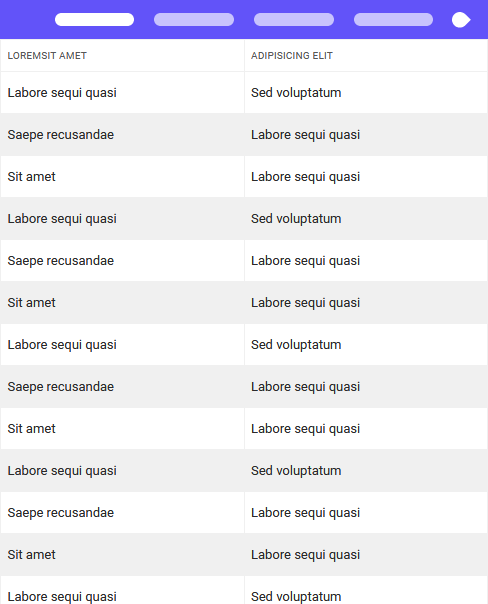 Table Fluid - mobile slider for table with lot of styles - pure css / less / sass - 1