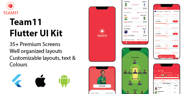 Team11 -  Flutter UI Kit Flutter  Mobile Templates