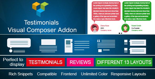 Testimonials Showcase for Visual Composer add on    
