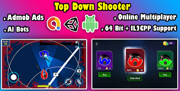 Top Down Shooter Online Multiplayer Game Unity Source Code    