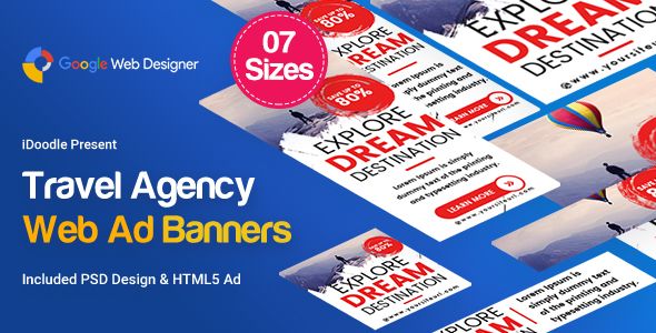 Travel Agency Banner HTML5 - Google Web Designer    