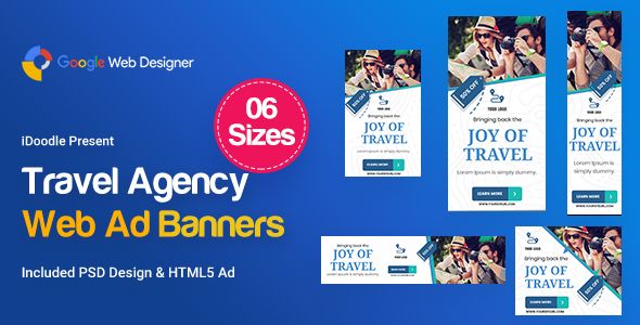 Travel Agency Banners HTML5 D55 Ad    Ad Templates