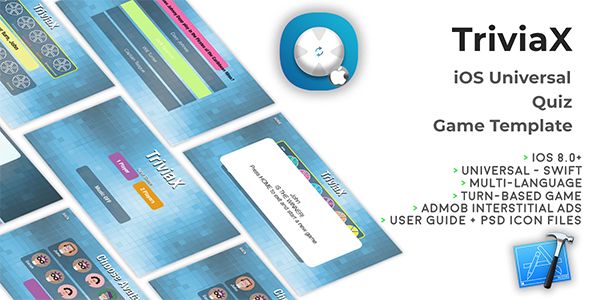 TriviaX | iOS Universal Multi-language Quiz Game Template (Swift)    