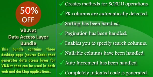 Vbnet Data Access Layer Source Bundle Codemarket 4566