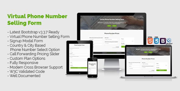 Virtual Phone Number Pricing Selling Form    