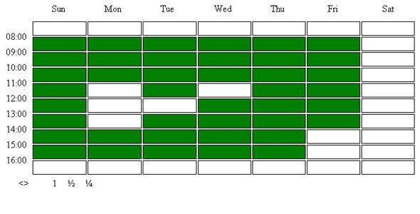 Weekly Schedule Board / Hours Selector  Calendars  