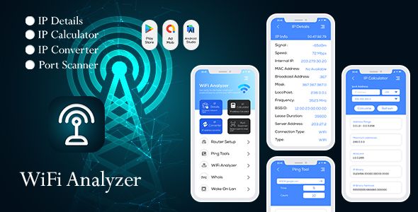 WiFi Analyzer - IP Tools - Network Analyzer - Network Tools - Network Scanner - WiFi Scanner Android  Mobile Full Applications