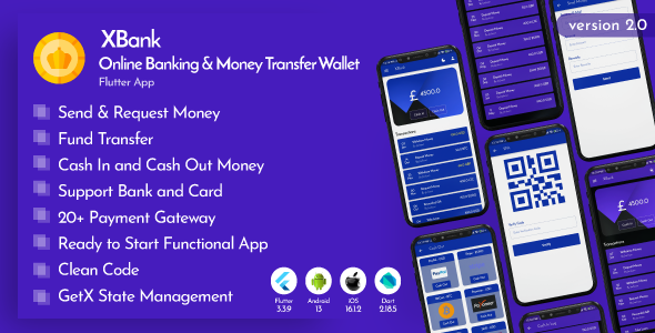 XBank - Online Banking & Money Transfer Wallet Flutter App    