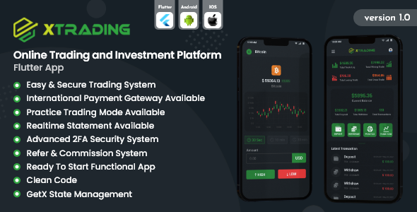 XTrading - Online Trading and Investment Platform Flutter App    