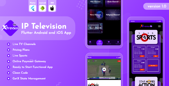 Xtream - IPTV Flutter App UI Kit    