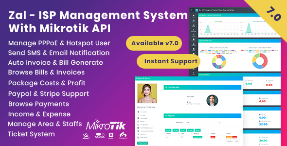 Zal - ISP Management System With Mikrotik API    Project Management Tools