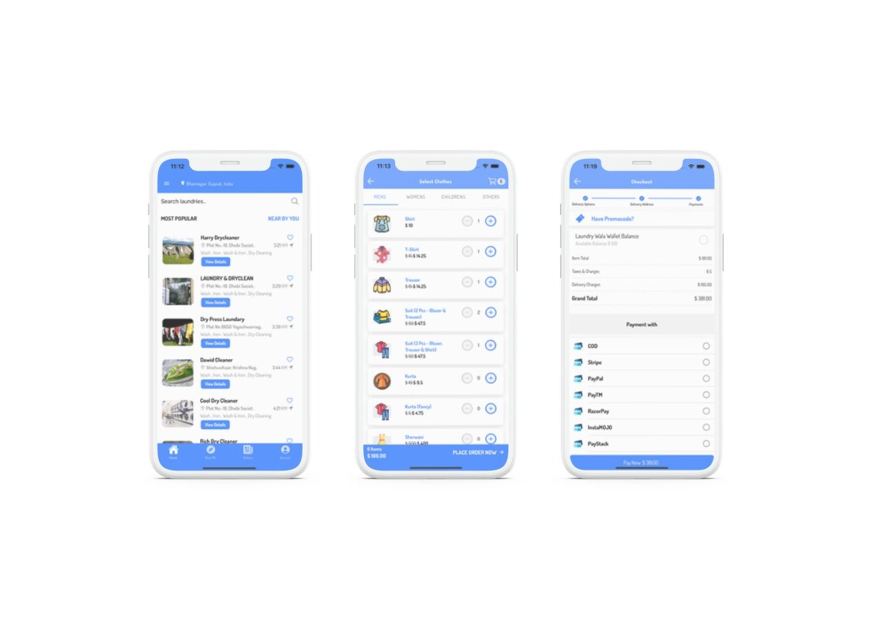 clothes washing and laundry multi-vendor full app solution android + ios (Laundry Wala) Ionic 6 - 10
