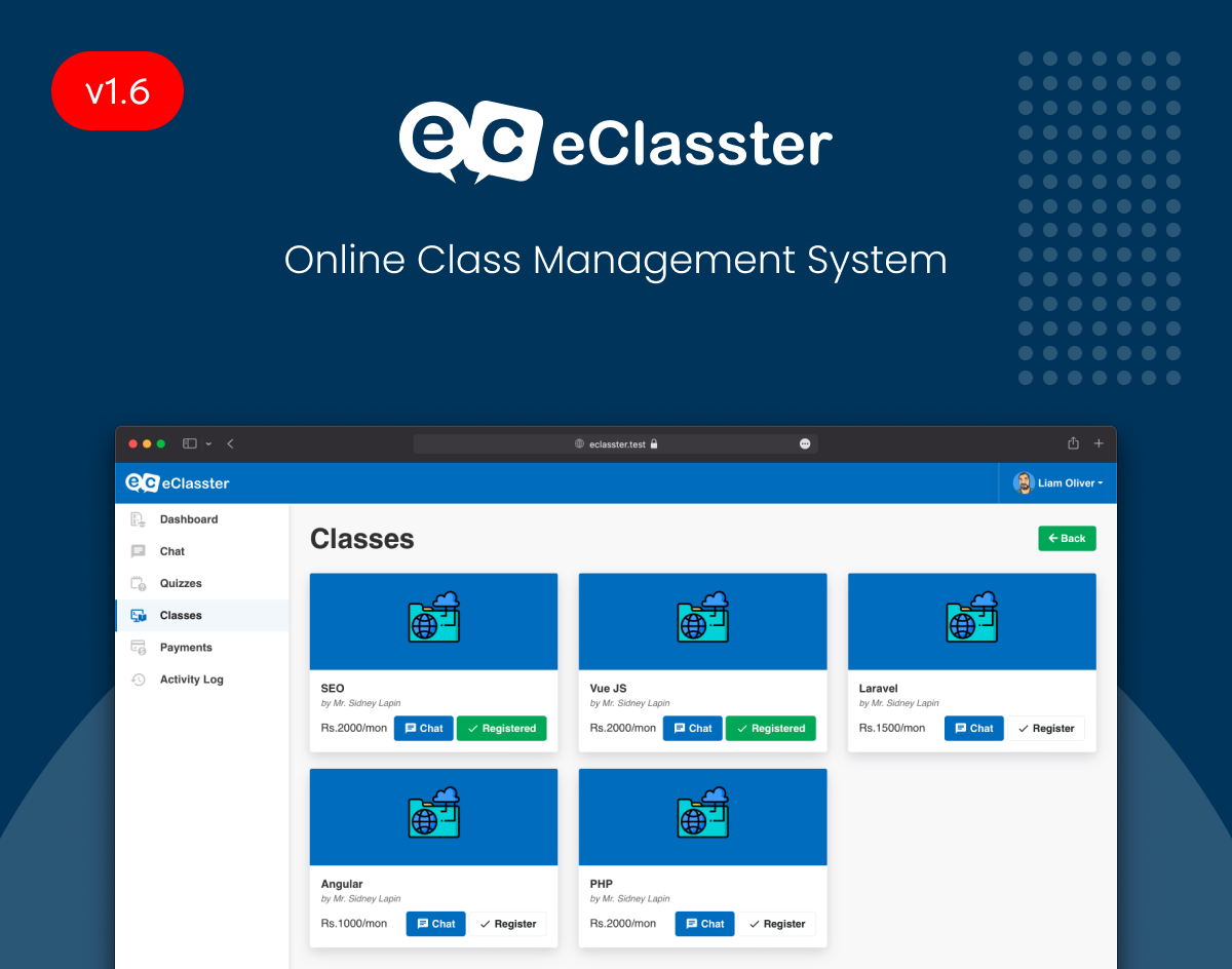 eClasster - Online Class Management System - 1