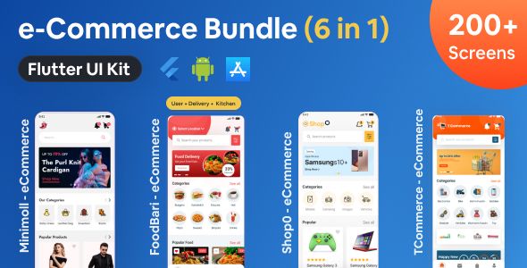 eCommerce Bundle - Flutter eCommerce App Bundle Ui Kit Flutter Retail Mobile Ecommerce