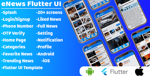 eNews App - Flutter News App UI Template    