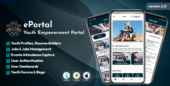 ePortal - Youth Empowerment Portal Flutter App Flutter  Mobile Templates