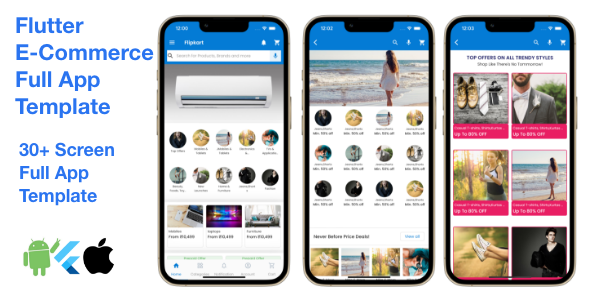 flutter e-commerce full app template / flipkart e-commerce full app clone flutter Flutter  Mobile Templates
