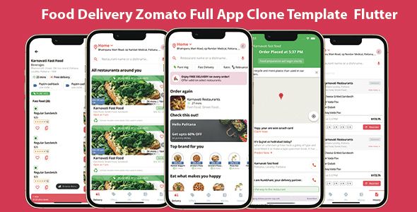 food delivery full app template zomato clone / flutter food delivery full app template Flutter  Mobile Templates