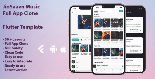 music full app template in flutter / flutter music app template    