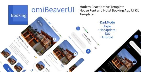 omiBeaver Booking - mobile React Native travel app template    