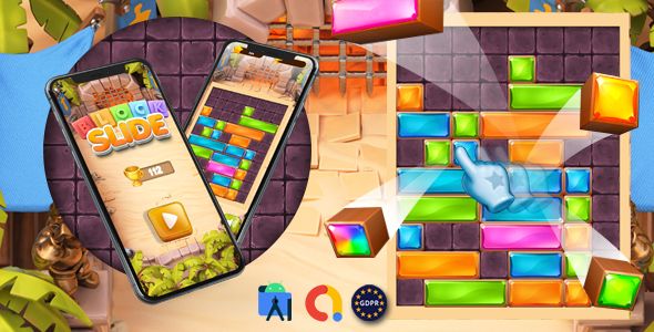 slide Block  (Admob + GDPR + Android Studio) Android  Mobile Games
