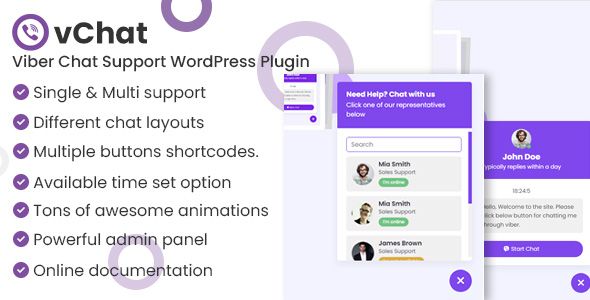 vChat - Viber Chat Support WordPress Plugin    