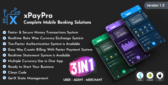 xPayPro - Complete Mobile Banking Wallet Solutions Flutter App    